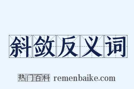 斜敛反义词是什么意思的图片